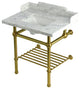 LMS3030MBSQB7 30" Console Sink with Brass Legs (8-Inch, 3 Hole)