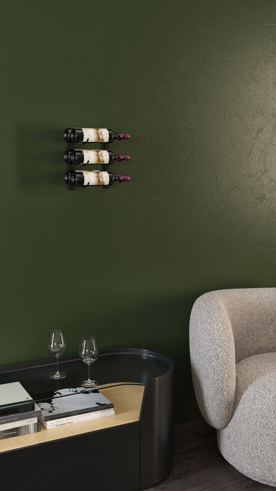 W Series Wine Rack 1 Wall Mounted Metal Wine Rack, Chrome, 6 Bottles (Double Deep)