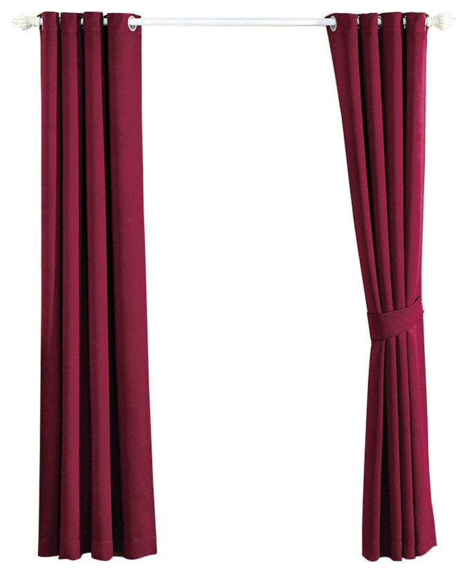 Serenta Black Out Curtains 4 Piece Sets, Burgundy, 54" X 63"