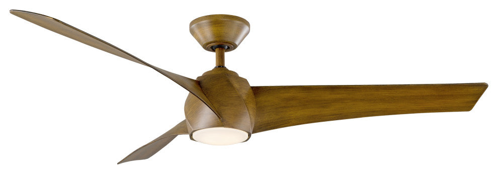 Twirl 58" Indoor/Outdoor Smart Ceiling Fan, Distressed Koa, 2700K Light Kit