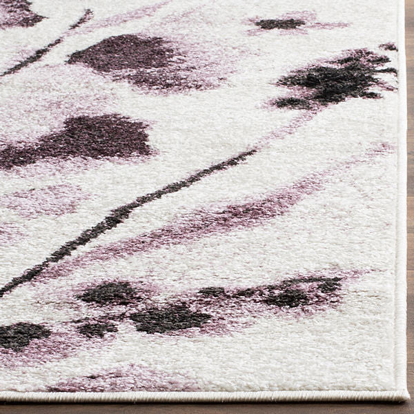 Safavieh Adirondack Adr127L Solid Color Rug, Ivory/Purple, 2'6" X 8'0"