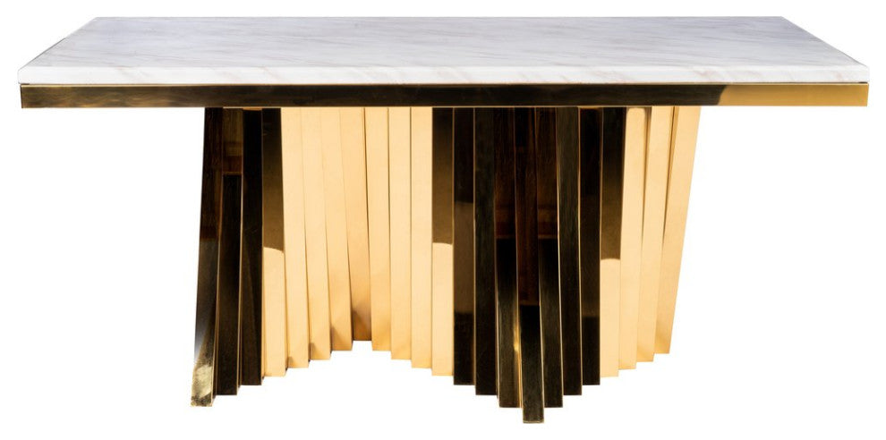 Waterfall Rectangle Marble Top Dining Table With Chairs, Silver/Black