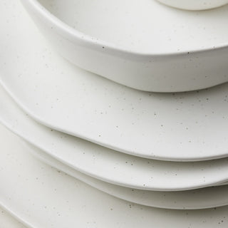 Stone by Mercer Project Hekonda Debossed Stoneware 32 Piece Dinnerware Set,White
