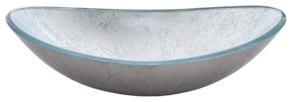 Fine Fixtures modern Glass Vessel Oval 20x14, Silver