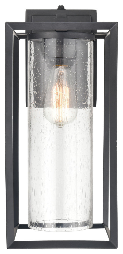 1 Light 9 in. Powder Coat Black Outdoor