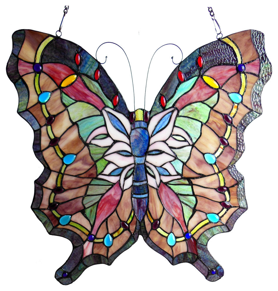 Papilio Tiffany-Glass Butterfly Window Panel