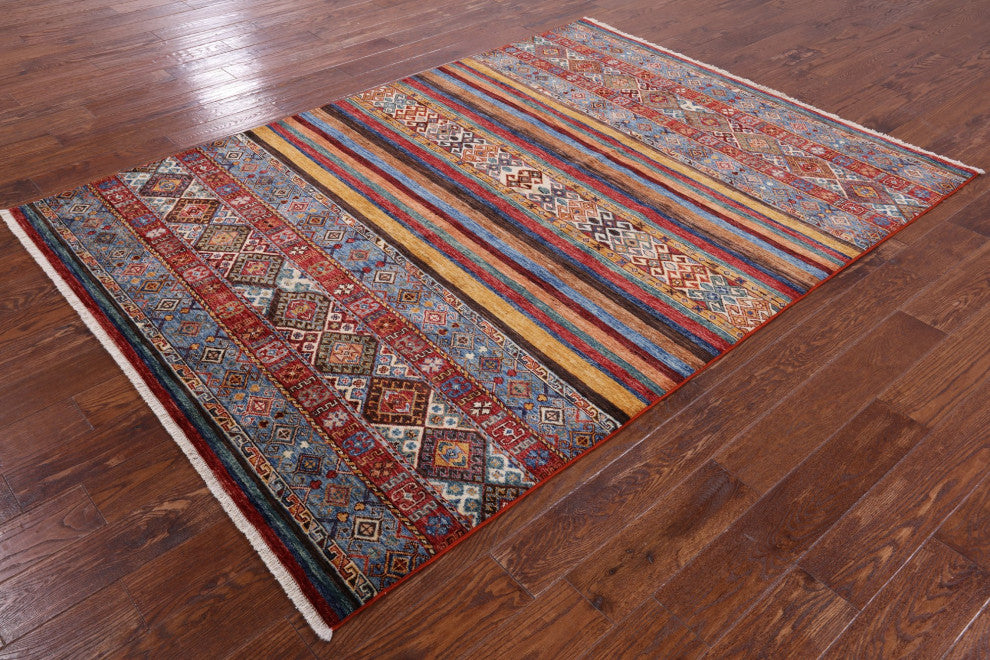 Khorjin Super Kazak Hand Knotted Wool Rug 5' 9" X 7' 9" Q5886