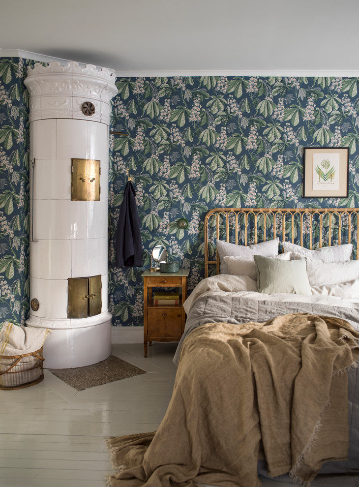 Chestnut Blossom Slate Floral Wallpaper Bolt