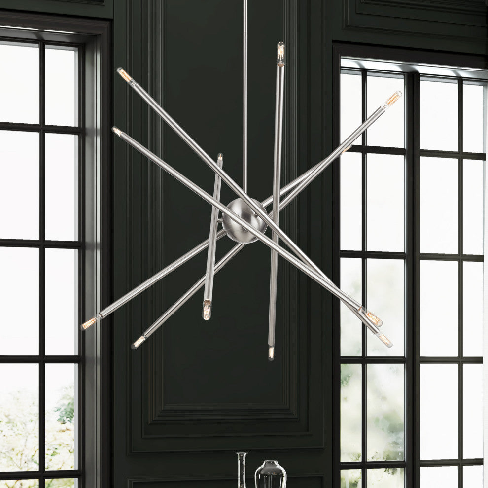 Soho 12-Light Brushed Nickel Large Chandelier