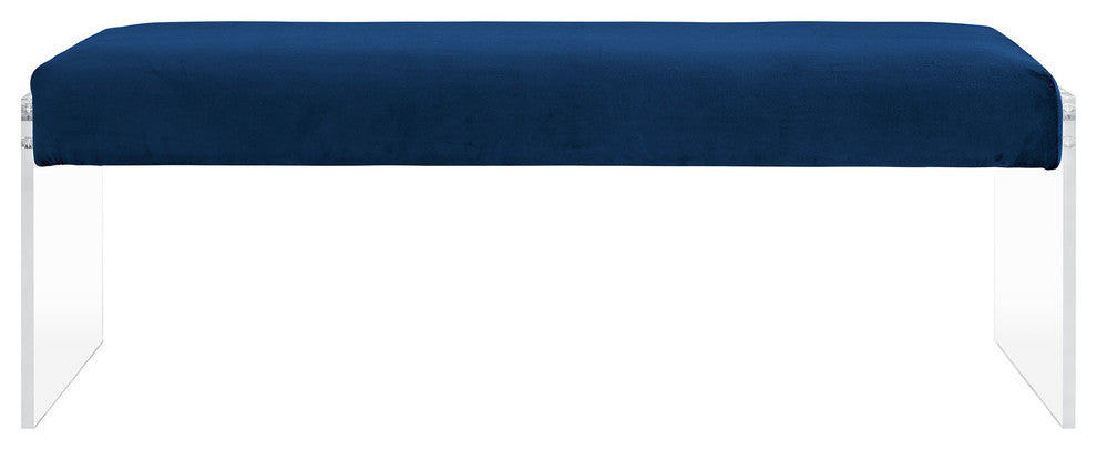 Roam Velvet Bench, Navy