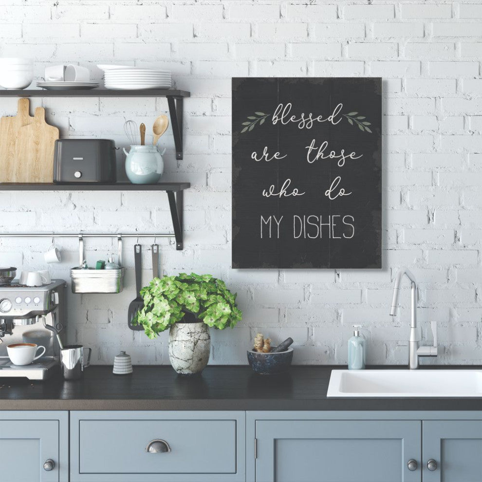 Stupell Industries Blessed Dishes Funny Family Kitchen Word Design, 24 x 30