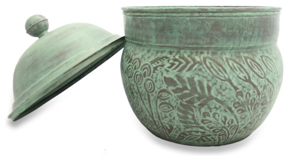 Key West Hose Pot With Lid, Blue Verde