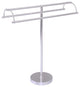 Free Standing Double Arm Towel Holder, Satin Chrome