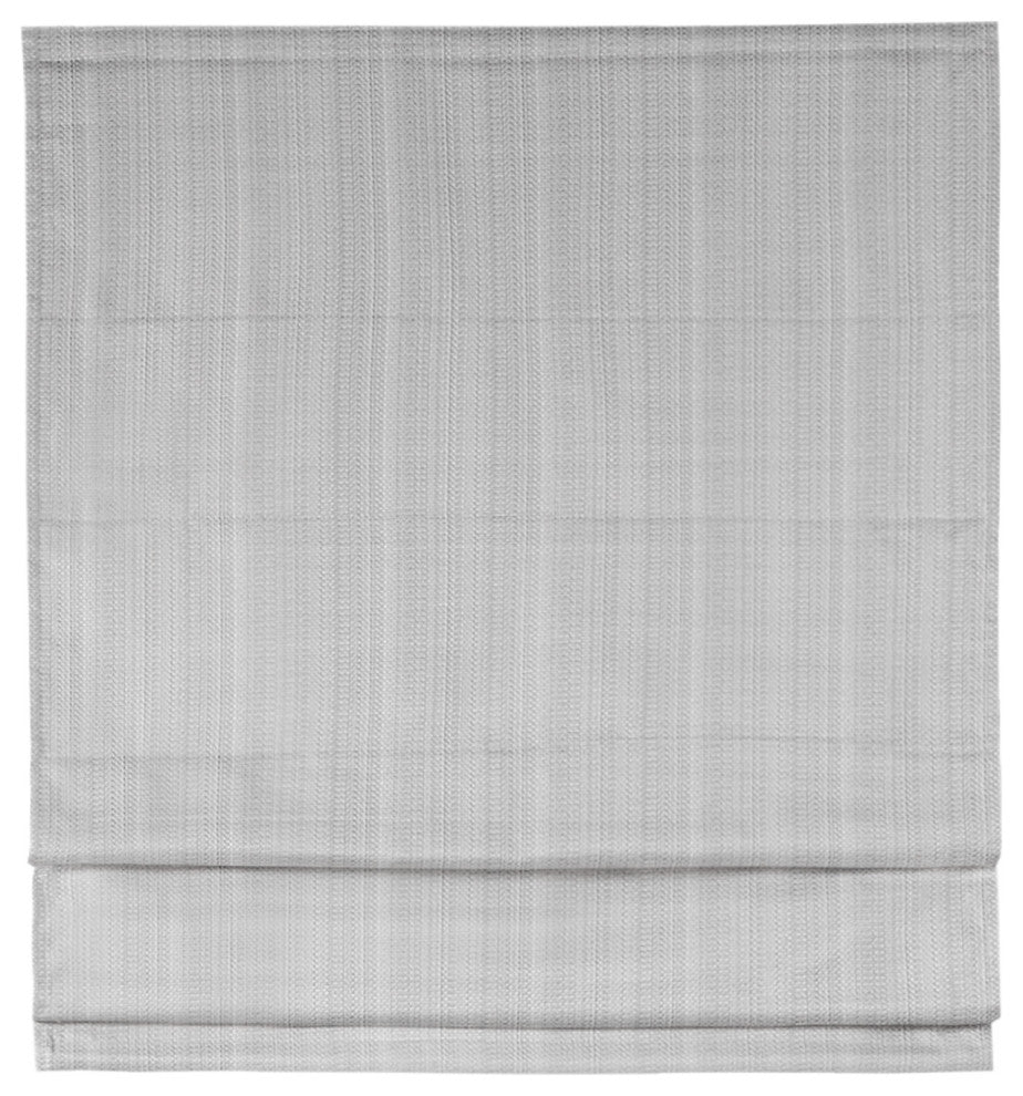 Madison Park Galen Basketweave Roman Shade, Grey, 33"