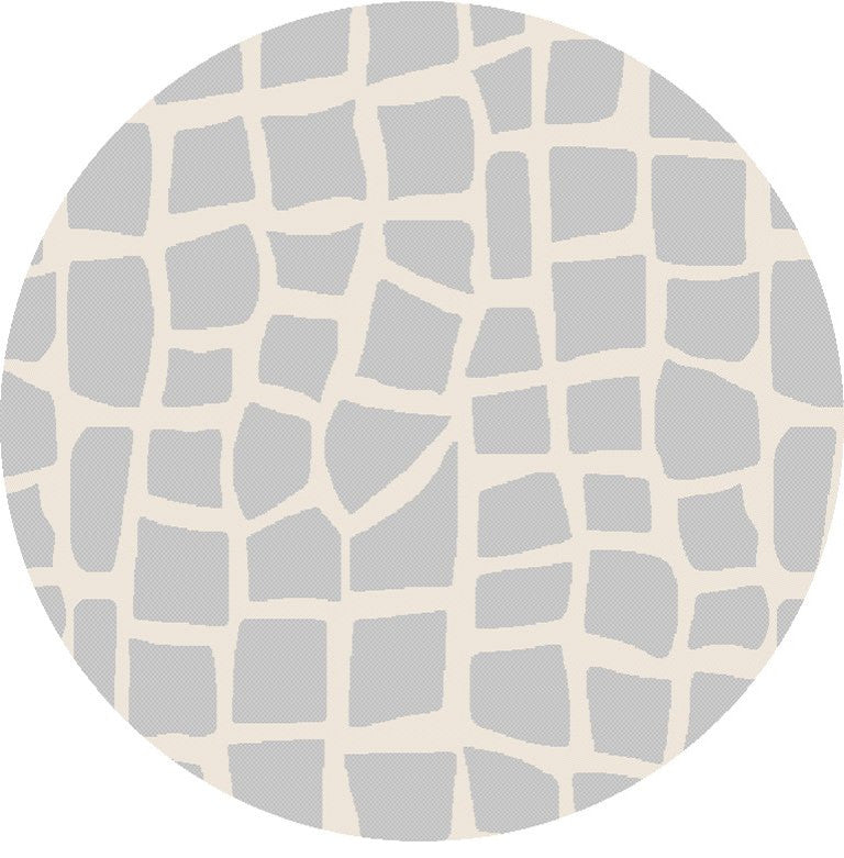 KAS Provo 5768 Ivory/Gray Bedrock Area Rug, 7'10" Round
