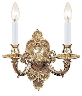 Crystorama 2 Light Polished Brass Cast Brass Wall Mount III