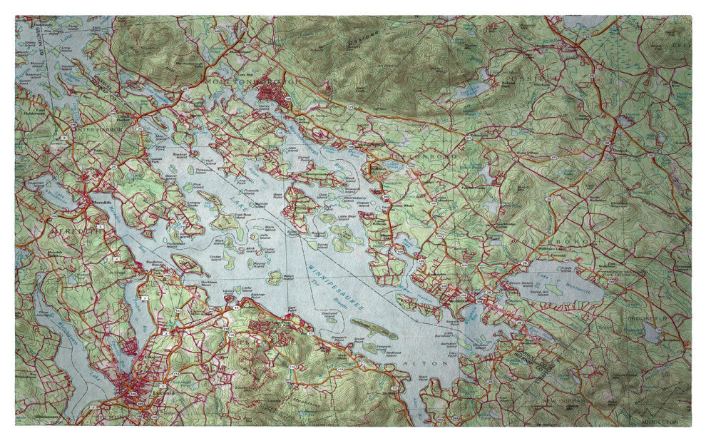 Betsy Drake Lake Winnipesaukee, NH Nautical Map Door Mat Small