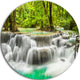 Panoramic Erawan Waterfall, Landscape Photo Disc Metal Wall Art, 38"
