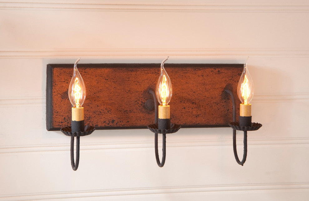 3 Arm Vanity Light, Hartford Pumpkin