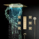 Remote Controlled Rainfall Led Shower System, Style 4- Remote Control Light