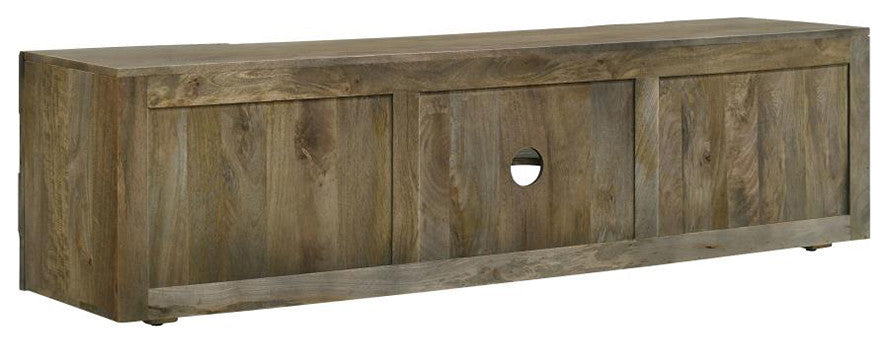 2 Doors Wooden TV Stand Media Console, Mango Brown
