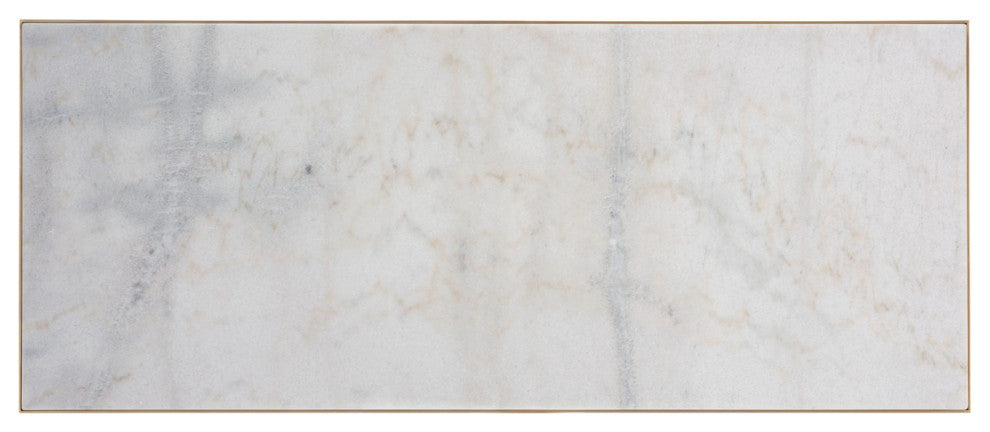 Safavieh Couture Caralyn Rectangle Marble Coffee Table White/Brass