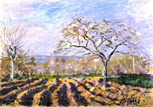 Alfred Sisley The Furrows, 18"x27" Wall Decal Print