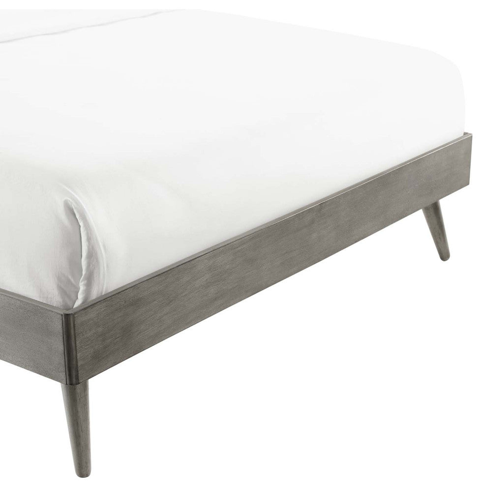 Margo King Wood Platform Bed Frame Gray