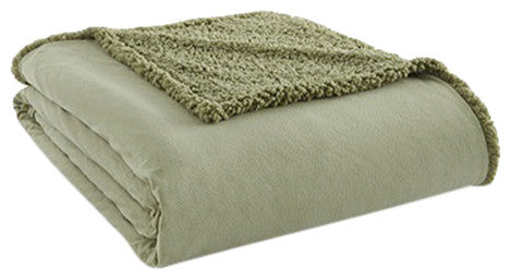 Micro Flannel Sherpa Blanket, Meadow, King