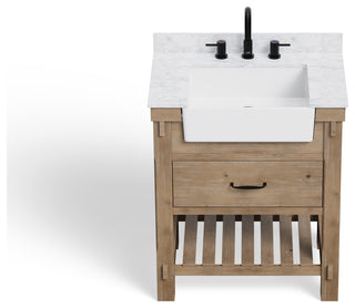 Bosque Bath Vanity, Weathered Fir, 30", Single Sink, Farmhouse, Freestanding