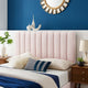 Headboard, King Size, Velvet, Pink, Modern Contemporary, Bedroom Master Suite