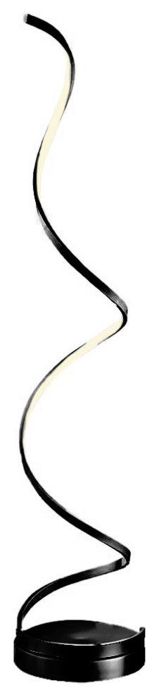 Modern Spiral Dimmable Integrated Led Floor Lamp, Black
