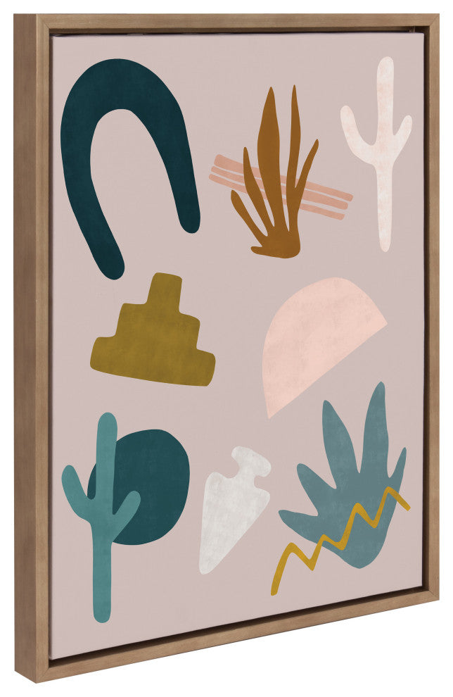 Sylvie Desert Shapes Framed Canvas by Sarah Eisenlohr, Gold 18x24
