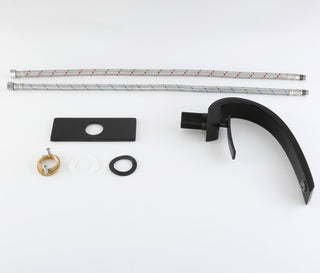 Single Hole Bathroom Sink Faucet With 6-inch Deck Plate, Matte Black