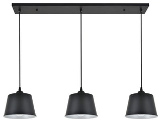 Black Finish 3-Light Pendant