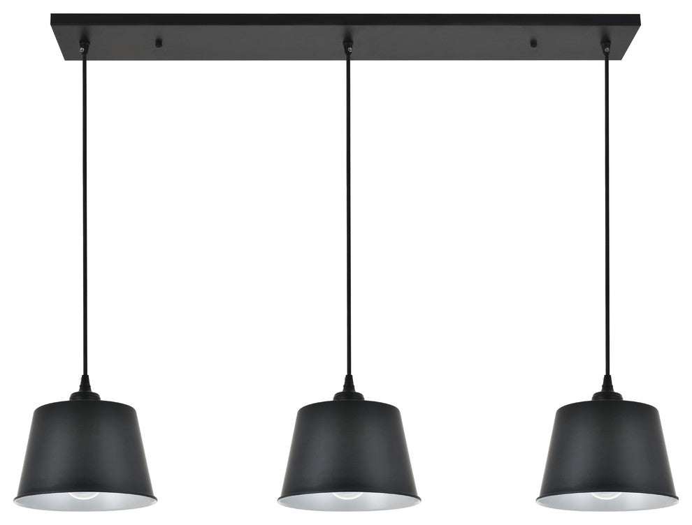 Black Finish 3-Light Pendant