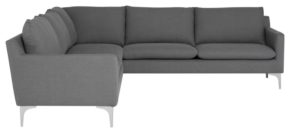Anders Slate Grey Fabric Sectional Sofa, HGSC646