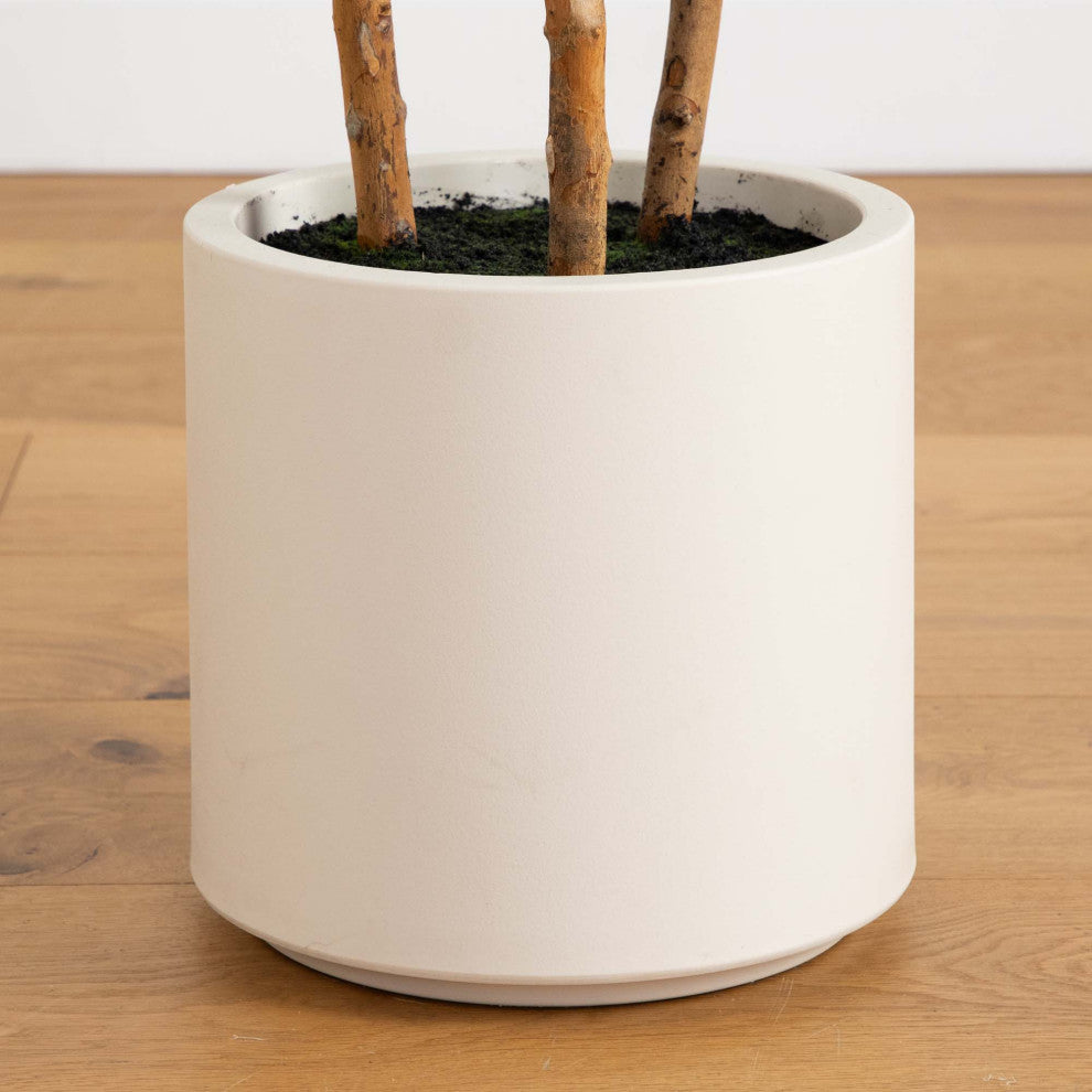 5ft. Artificial Fiddle Leaf Tree, Decorative White Planter