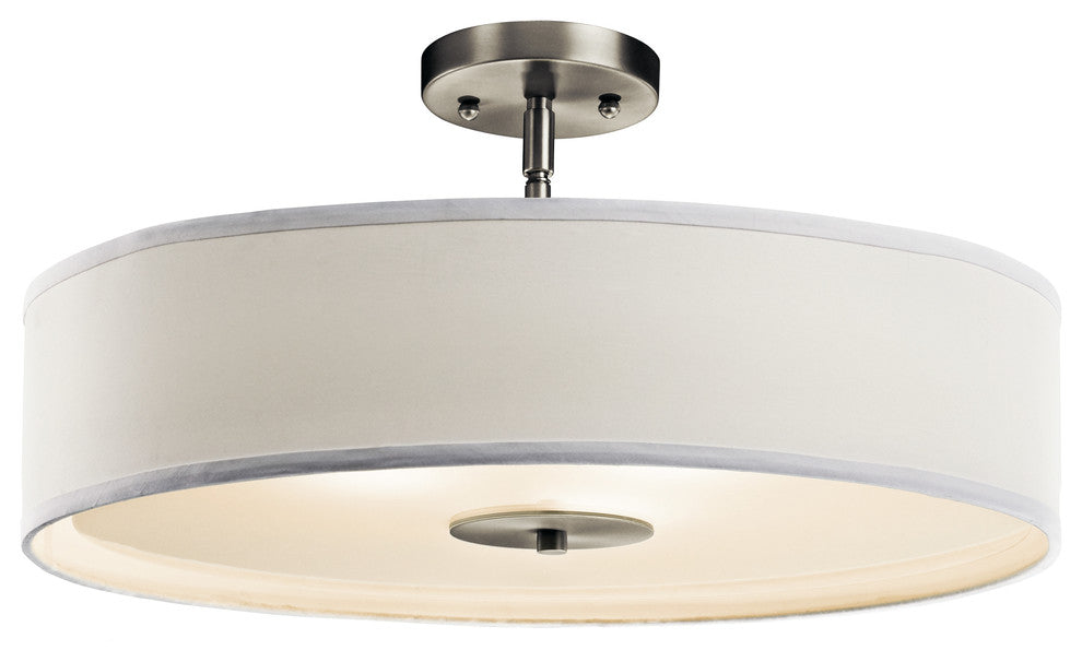 Pendant/Semi Flush 3-Light, Brushed Nickel