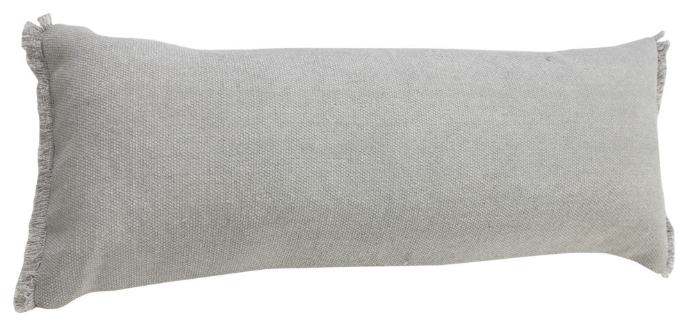 Ox Bay Gray Solid Organic Cotton Pillow Cover, 14"x36"