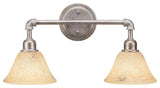 Vintage 2 Light Bath Bar, 7" Italian Marble Glass