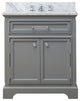 Derby Cashmere Bathroom Vanity, 30" Wide, No Mirror, One Faucet
