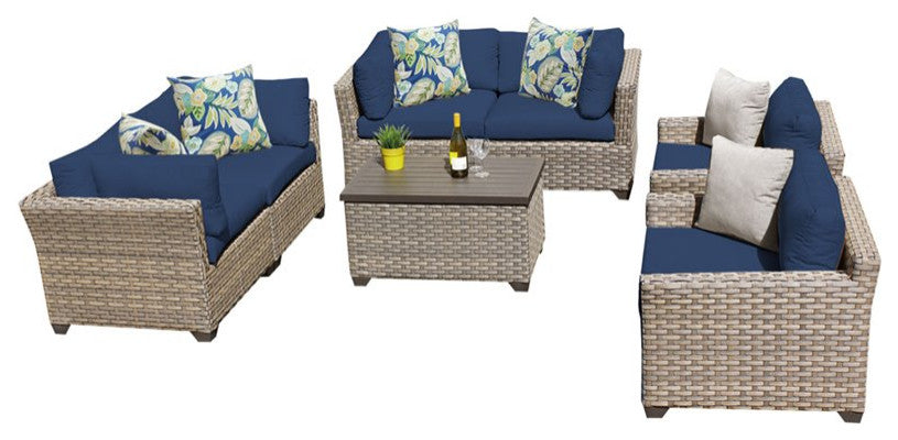 Monterey 7 Piece Outdoor Wicker Patio Furniture Set 07c