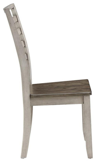 Bowery Hill Farmhouse / Country Two-tone Smokey Alabaster and Brown Side Chair