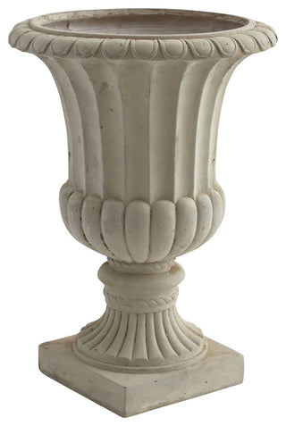20.25" Large Sand Colored Urn, Indoor/Outdoor