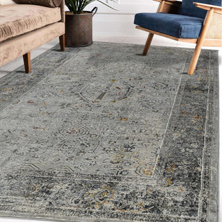 Fairmont Hennasie Area Rug, Silver, 5'3" x 7'10", Bordered