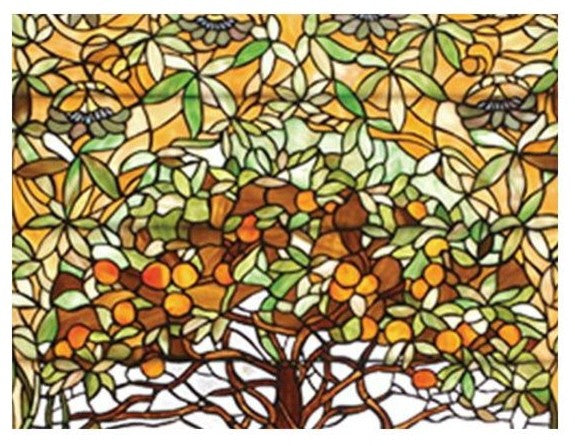 Meyda Lighting 74065 29"W X 48"H Tiffany Tree of Life Stained Glass Window