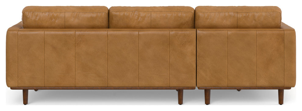 Morrison Mid Century Left Sectional Wide Sofa Tightly Woven Performance Fabric, Sienna