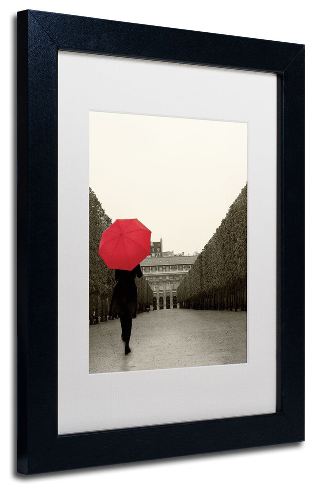'Paris Stroll I Feet' Matted Framed Canvas Art by Sue Schlabach