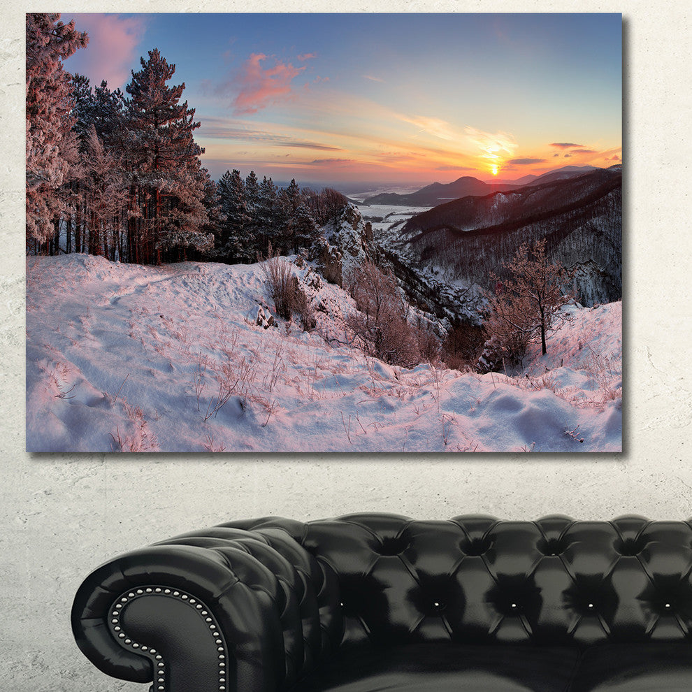 Slovakia Panorama at Winter, Landscape Canvas Art Print, 60x40